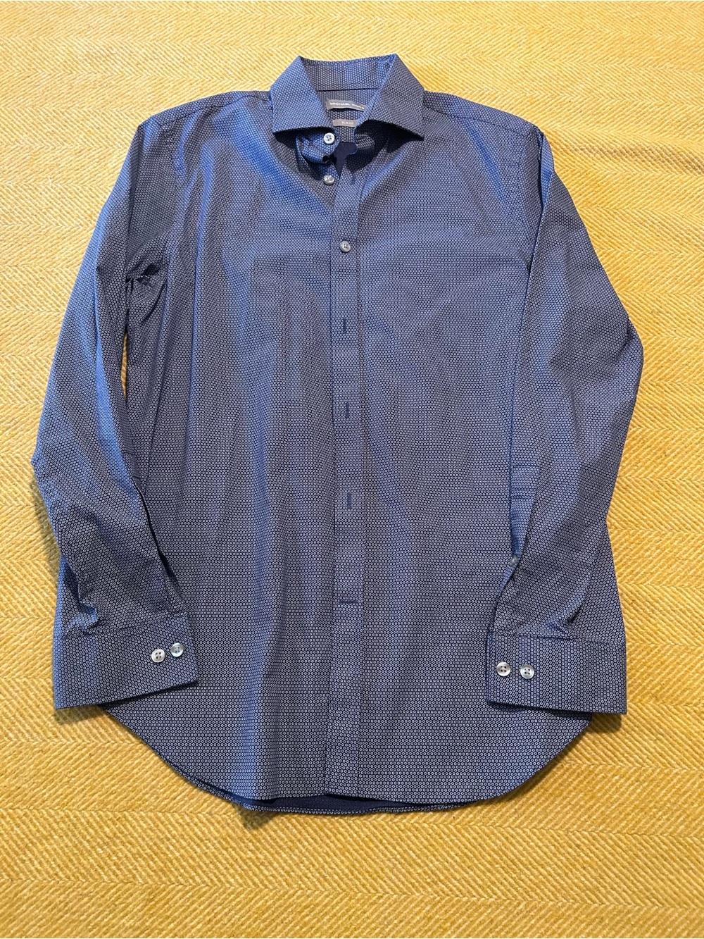 Michael Kors Navy Micro-Pattern Dress Shirt - Picture 1 of 2